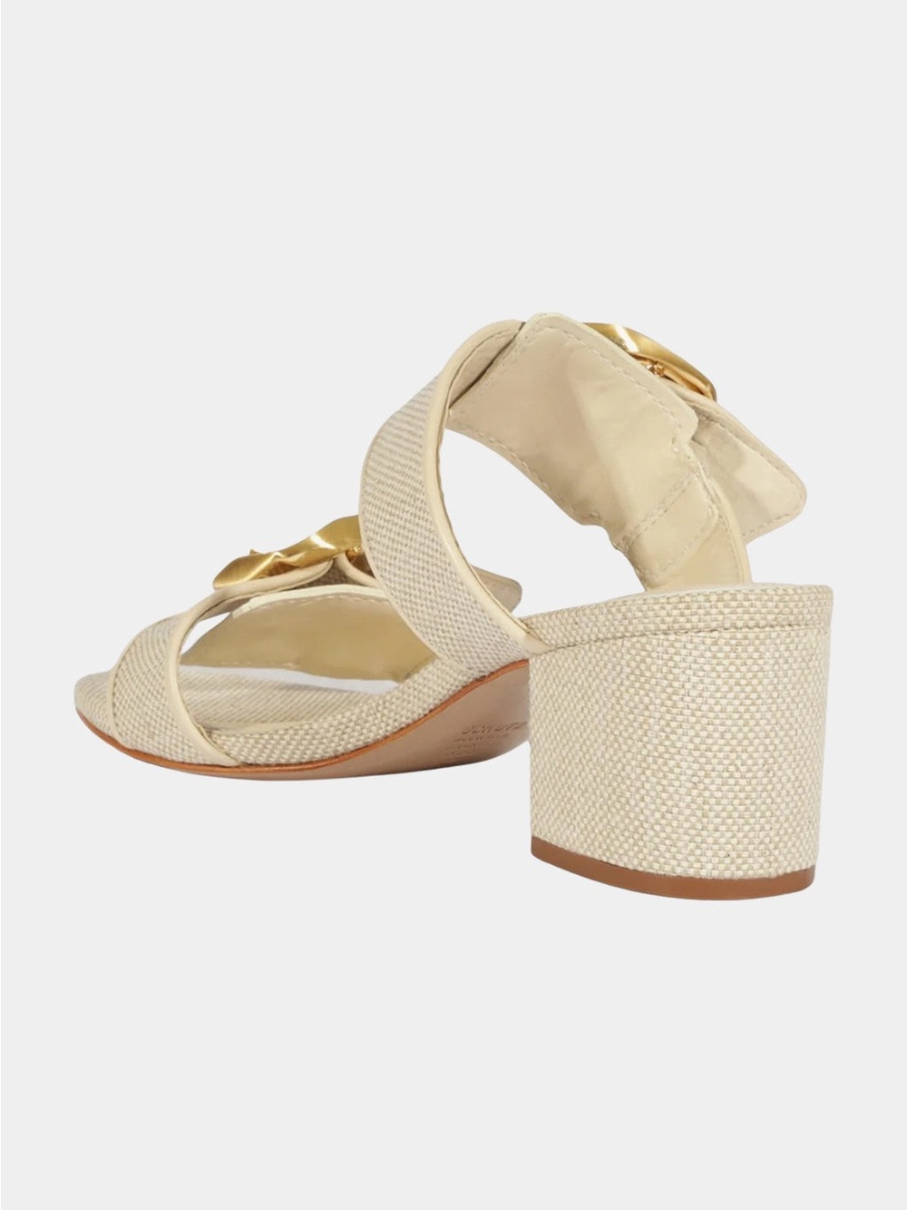Schutz Olga Sandal Oyster Block Heel Raffia - Picture 4 of 14